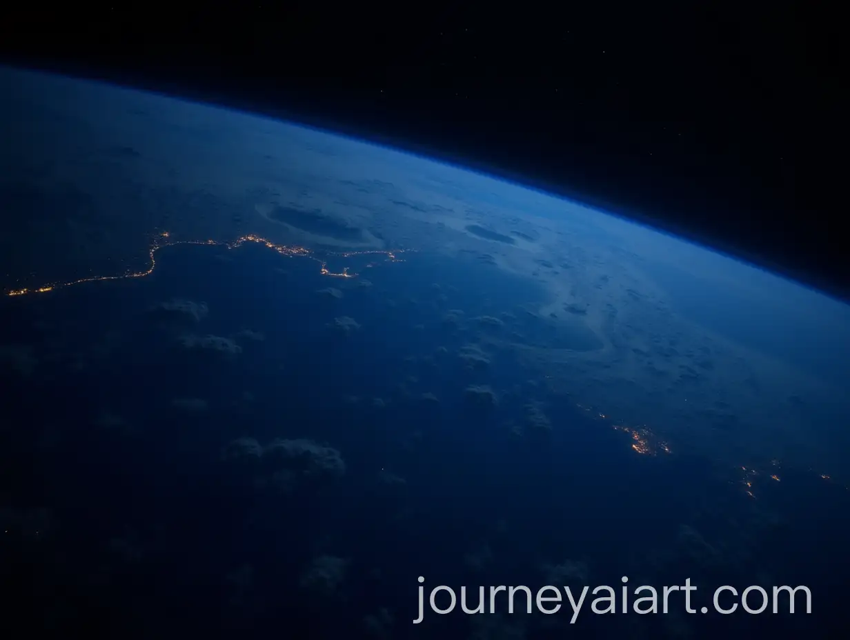 Vibrant-Nighttime-View-of-Earth-from-Space-with-Illuminated-Cities-and-Space-Debris