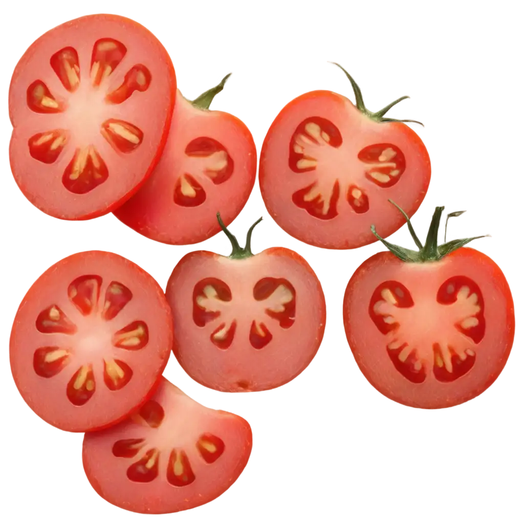 Slice-Tomato-PNG-Image-on-White-Background-Fresh-and-Vibrant-Vegetable-Illustration