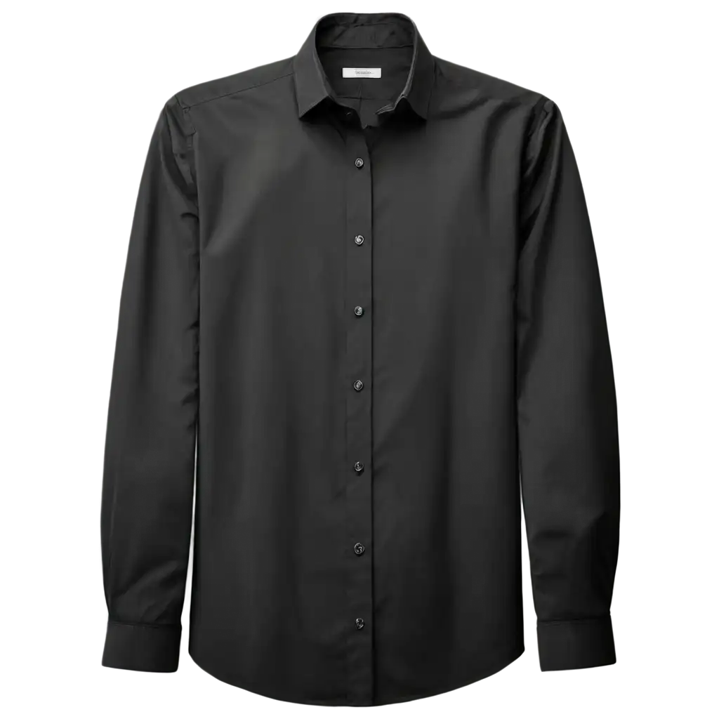 HighResolution-PNG-of-Black-Dress-Shirt-Professional-Menswear-with-Glossy-Fabric-and-Crisp-Collar