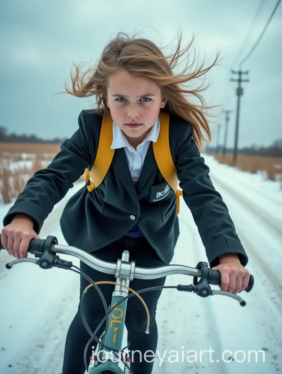 Determined-Girl-Riding-Bicycle-in-Snowy-Landscape