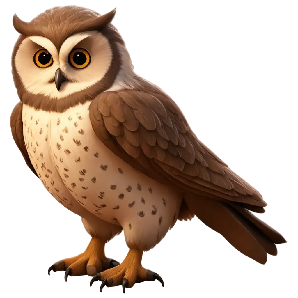 Animated handsome owl keeper