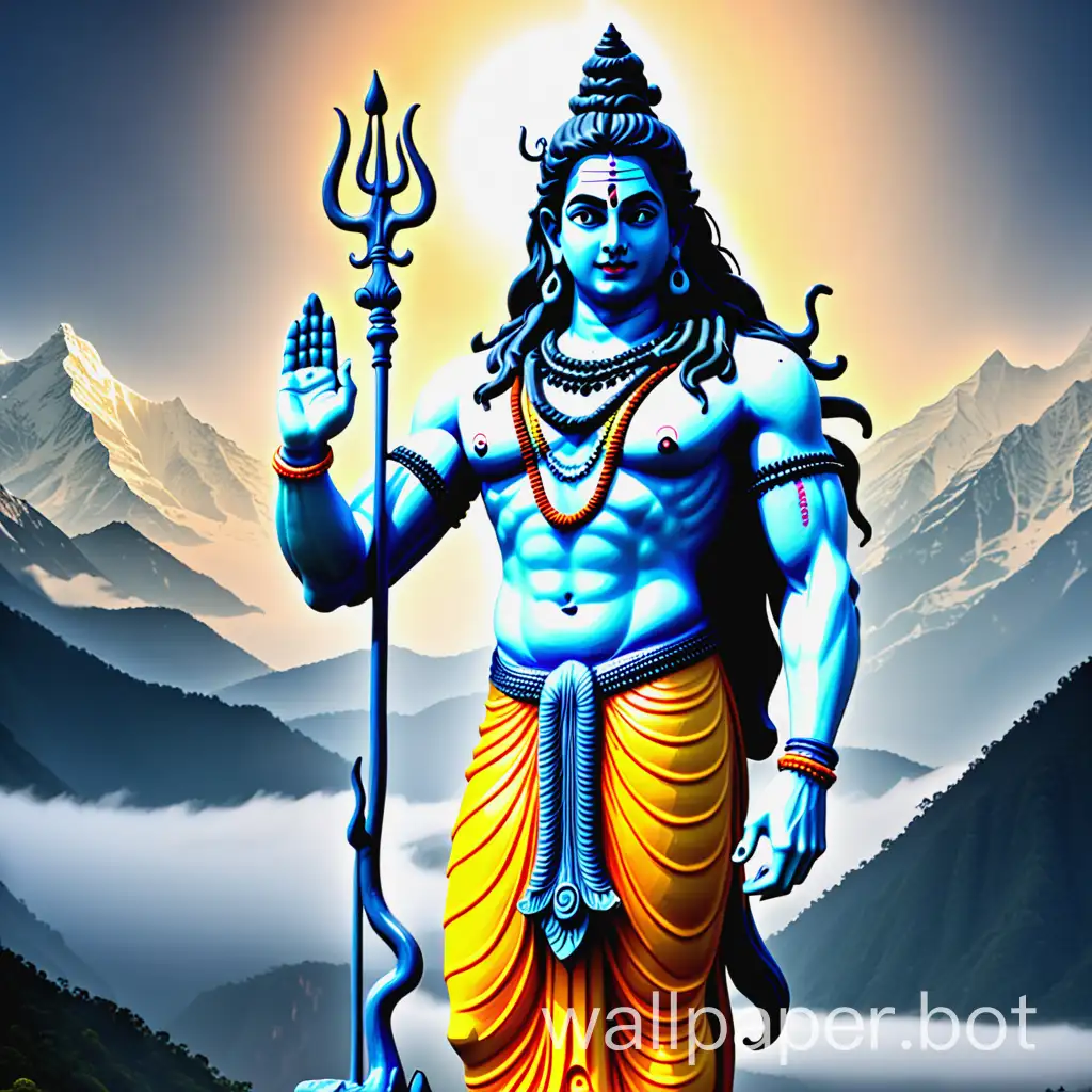 lord shiva standing with trisul