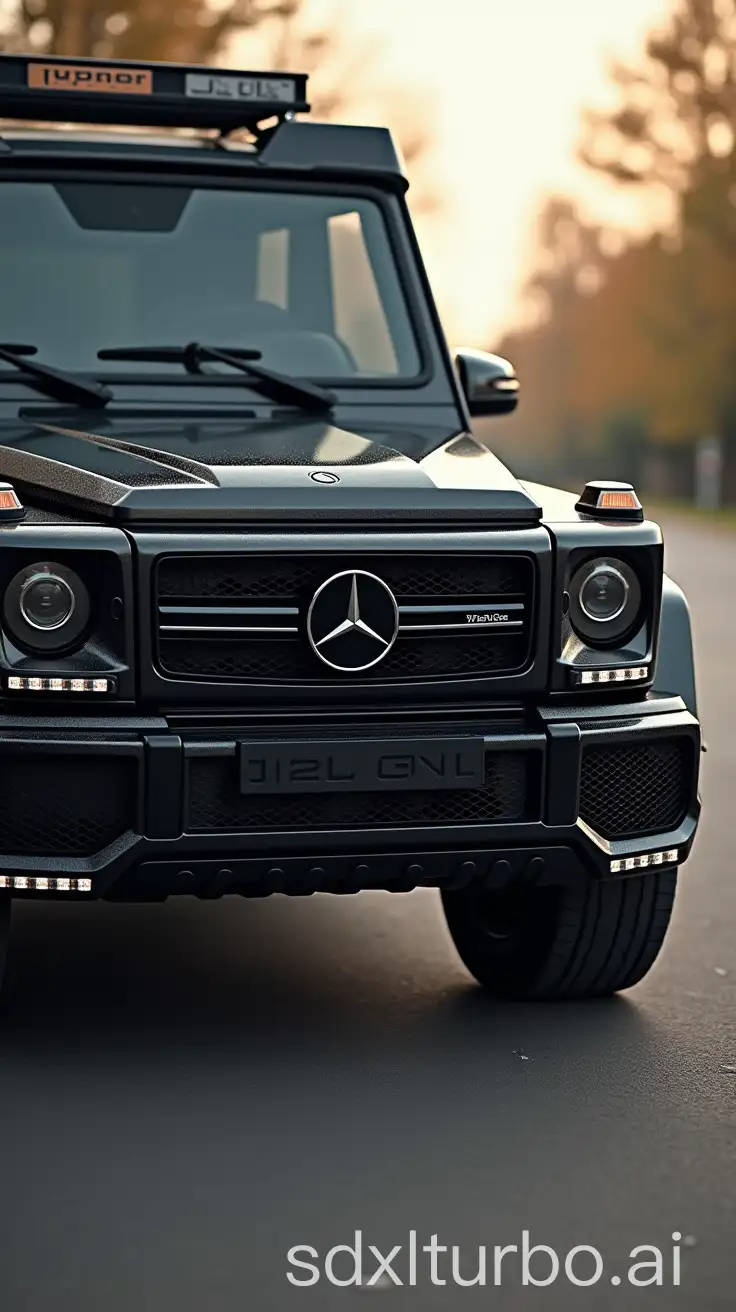 Black-MercedesBenz-Land-Cruiser-with-M4-Assault-Rifle-on-Pavement-Road