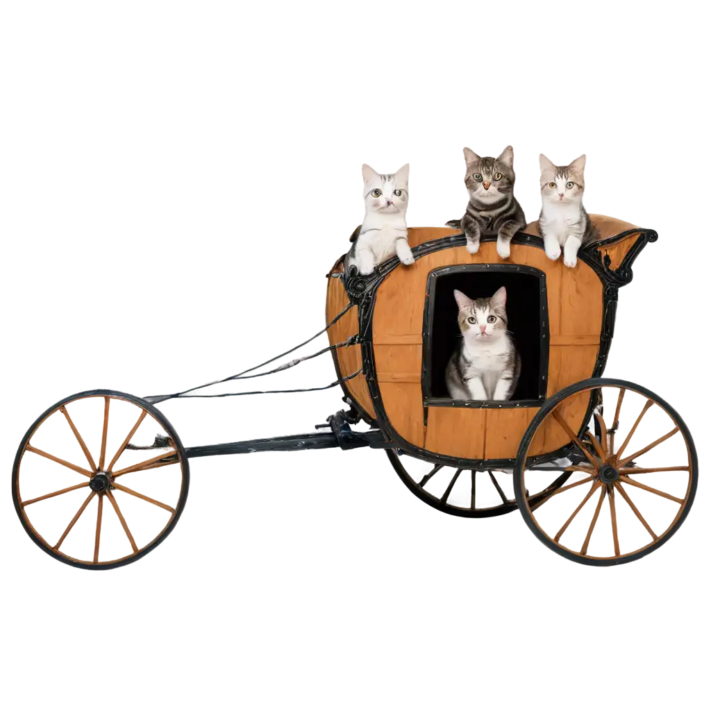 HighQuality-PNG-Image-of-Carriage-with-Cats-Pulling-Ideal-for-Online-Visual-Content