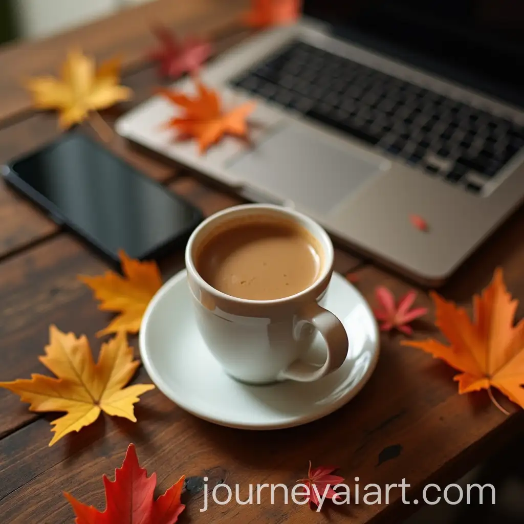 Autumn-Coffee-and-Laptop-Scene-with-Leaves