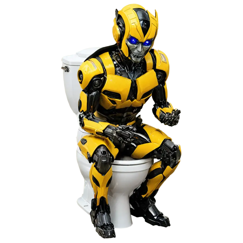 Transformers-Bumblebee-Sitting-on-the-Toilet-in-the-Bathroom-PNG-HighQuality-Image-for-Fun-Creative-Uses