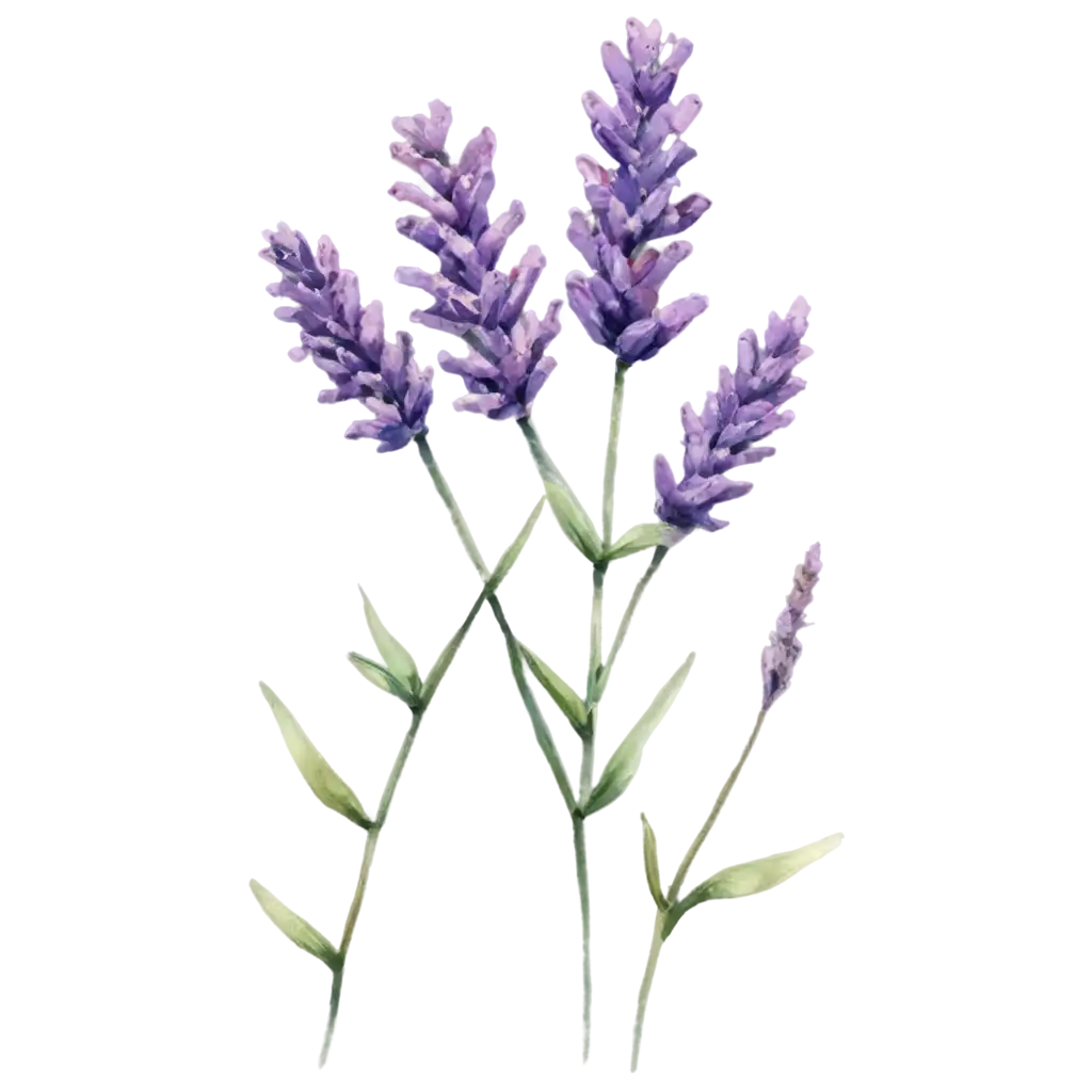 Stunning-Watercolor-Lavender-Flower-Bush-PNG-for-Vibrant-Floral-Designs