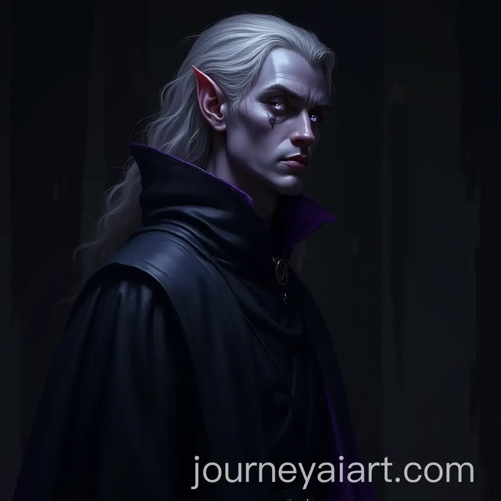 Haunting-Portrait-of-a-Male-Drow-Sorcerer-in-Shadowy-Realm