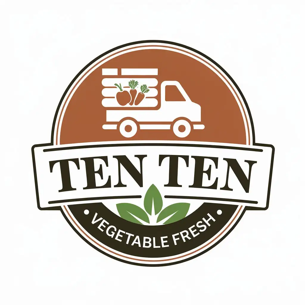 a vector logo design,with the text "ten ten vegetable fresh", main symbol:vegetable delivery,Moderate,be used in Restaurant industry,clear background