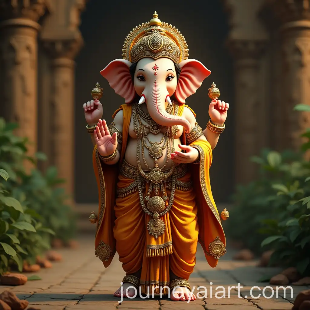Humanoid-Elephant-Deity-in-Traditional-Indian-Attire-Inside-Ancient-Temple