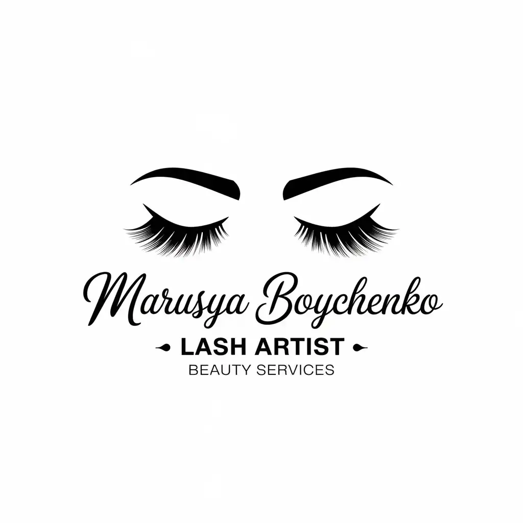 LOGO Design for Marusya Boychenko Elegant Eyelash Extensions and Beauty Services