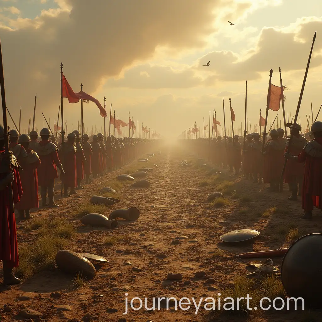 Ancient-Macedonia-Battlefield-with-Scattered-Armor-and-Weapons