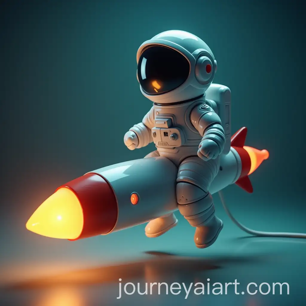 Astronaut-Riding-a-Dental-Curing-Light-Lamp-as-a-Rocket