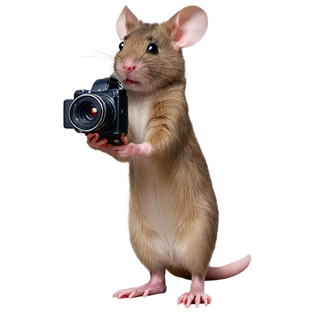 Adorable-Mouse-with-Camera-Capturing-Its-Reflection-PNG-Image-for-Creative-Projects