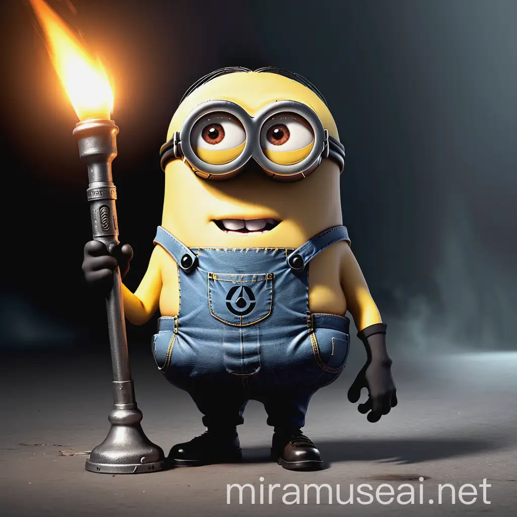 Minion Holding Small Torch in Dark Cave