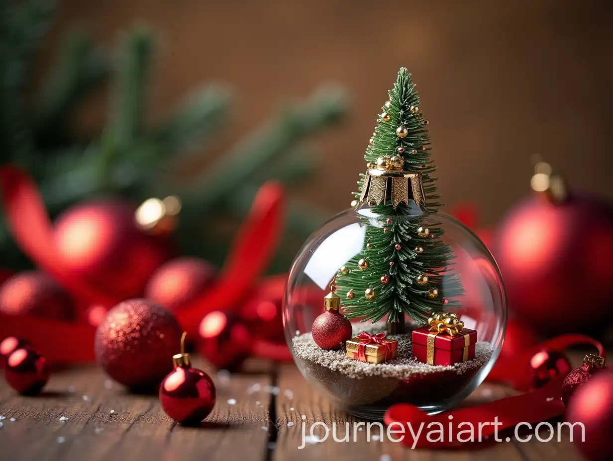Miniature-Christmas-Tree-in-Glass-Ornament-with-Festive-Surroundings