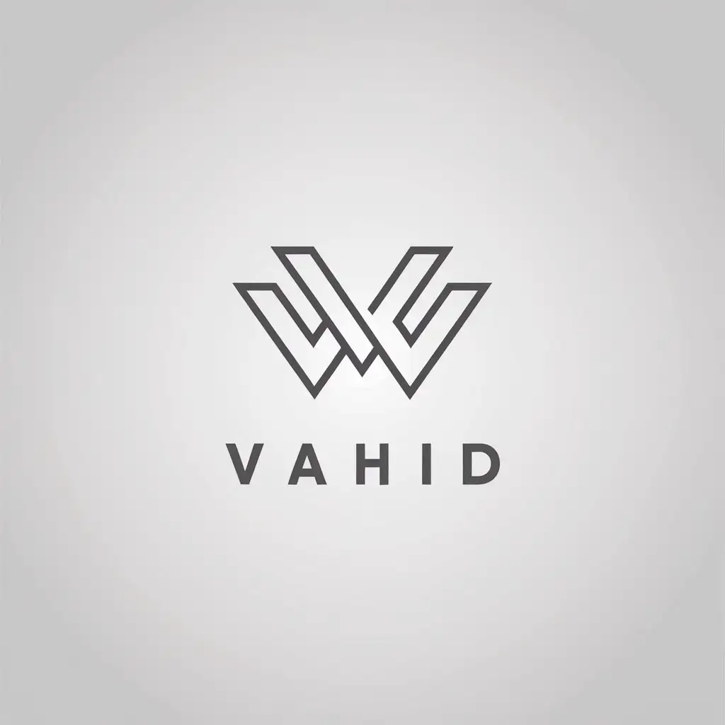 LOGO Design for Vahid Minimalistic Modern Vector with Clear Background