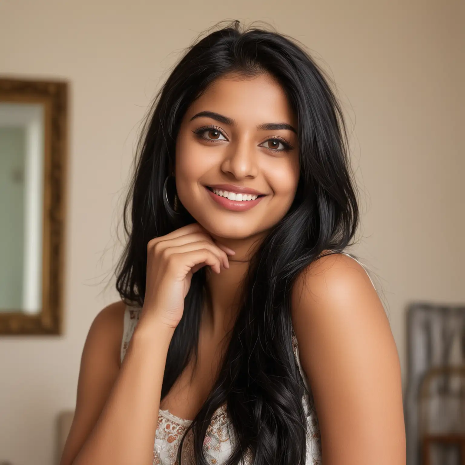 Young-Indian-Woman-with-Long-Dark-Hair-and-Radiant-Smile-in-Bright-Room