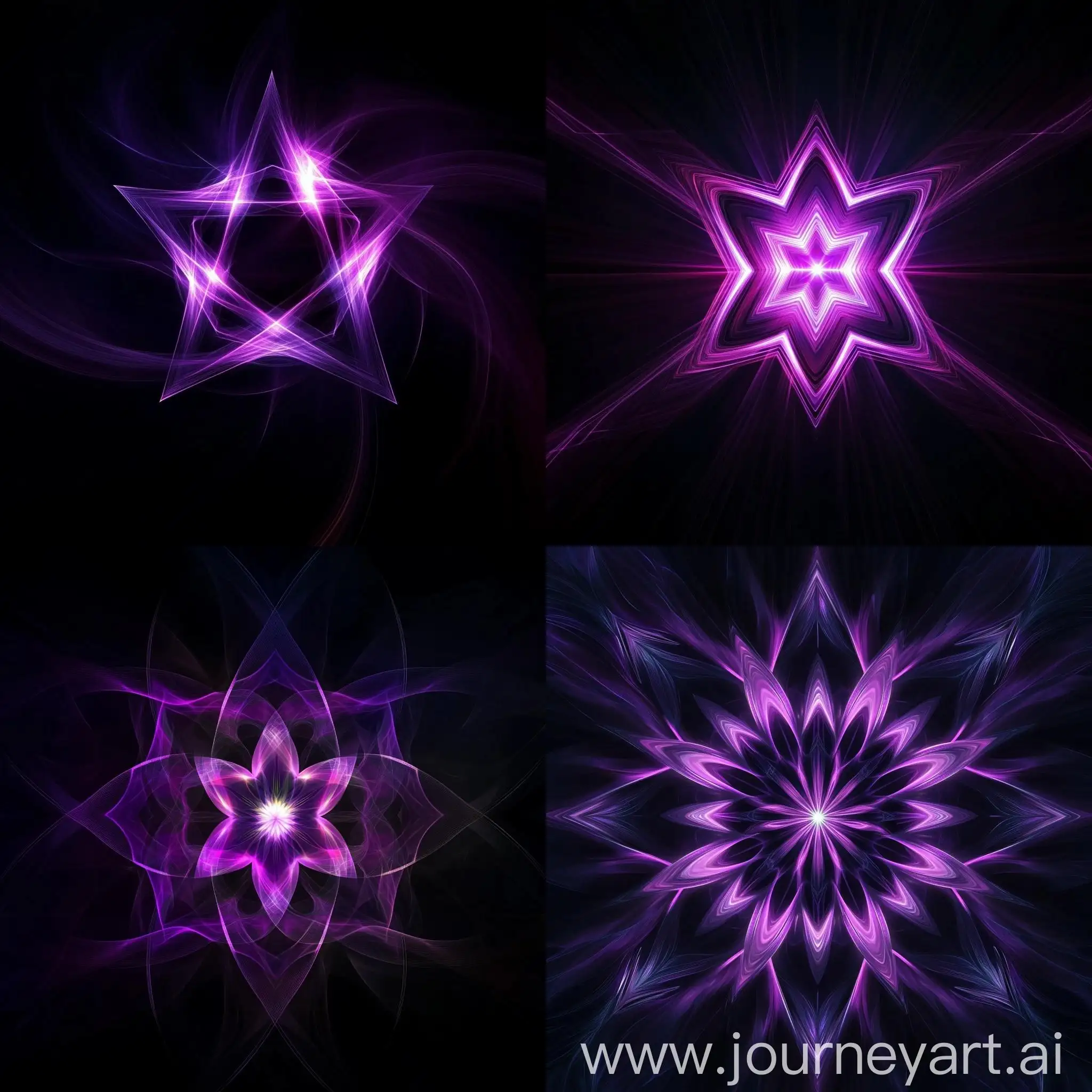 Abstract-SixPointed-Star-Artwork-in-Black-and-Purple