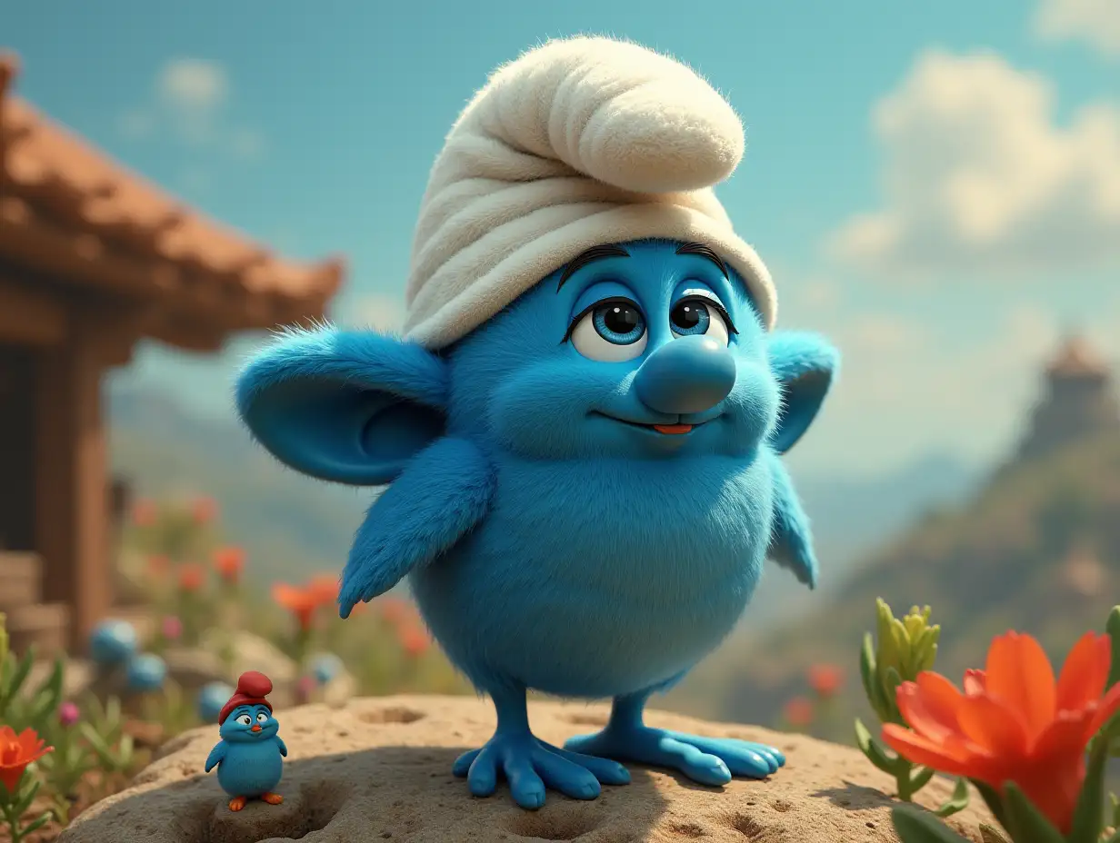 Create a Surreal World Colibri with Smurf Head