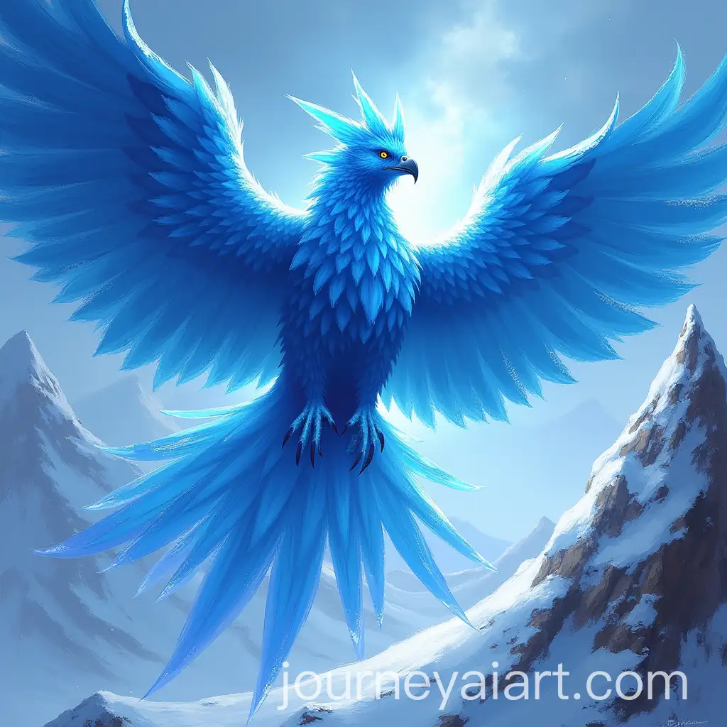 Majestic-Ice-Crowned-Bird-Summoning-Blizzard-in-Frozen-Mountaintop
