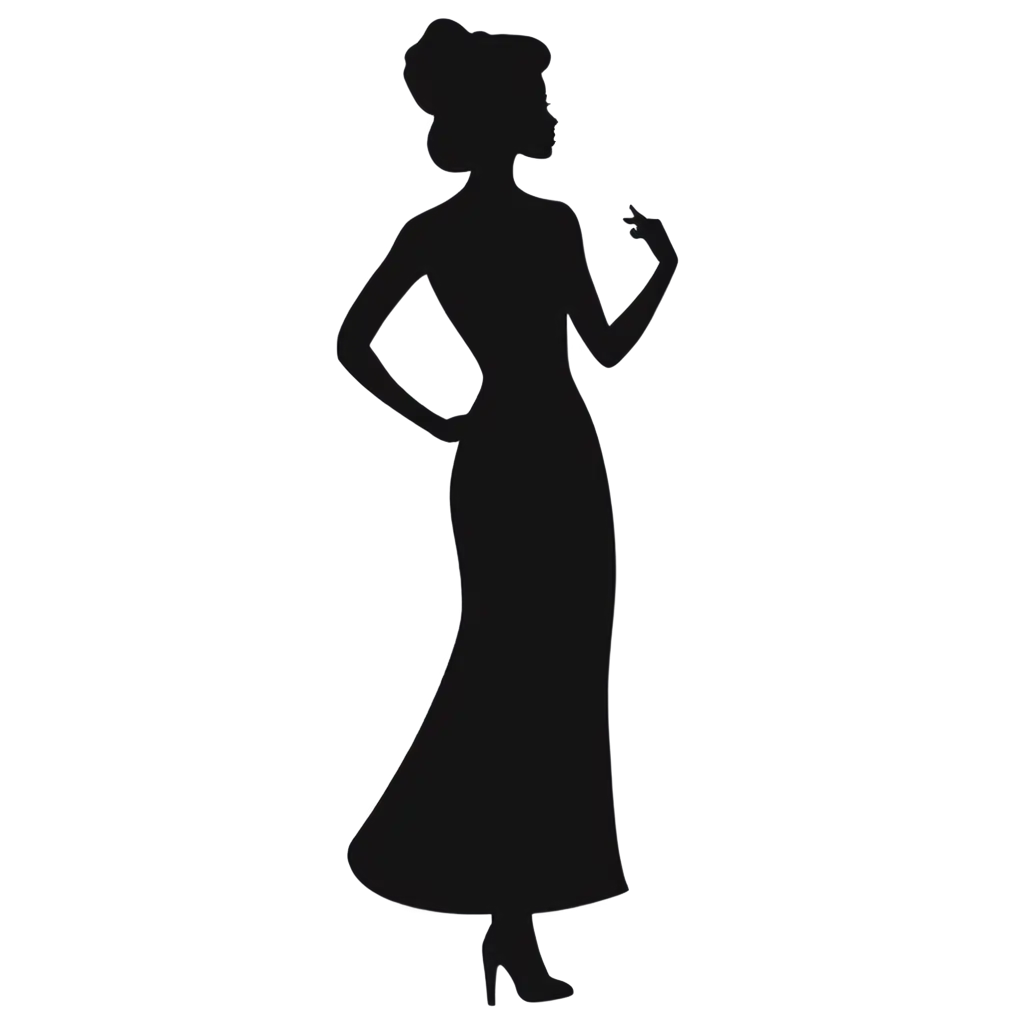 Elegant-Lady-Silhouette-PNG-Image-Animation-Style-in-Solid-Color