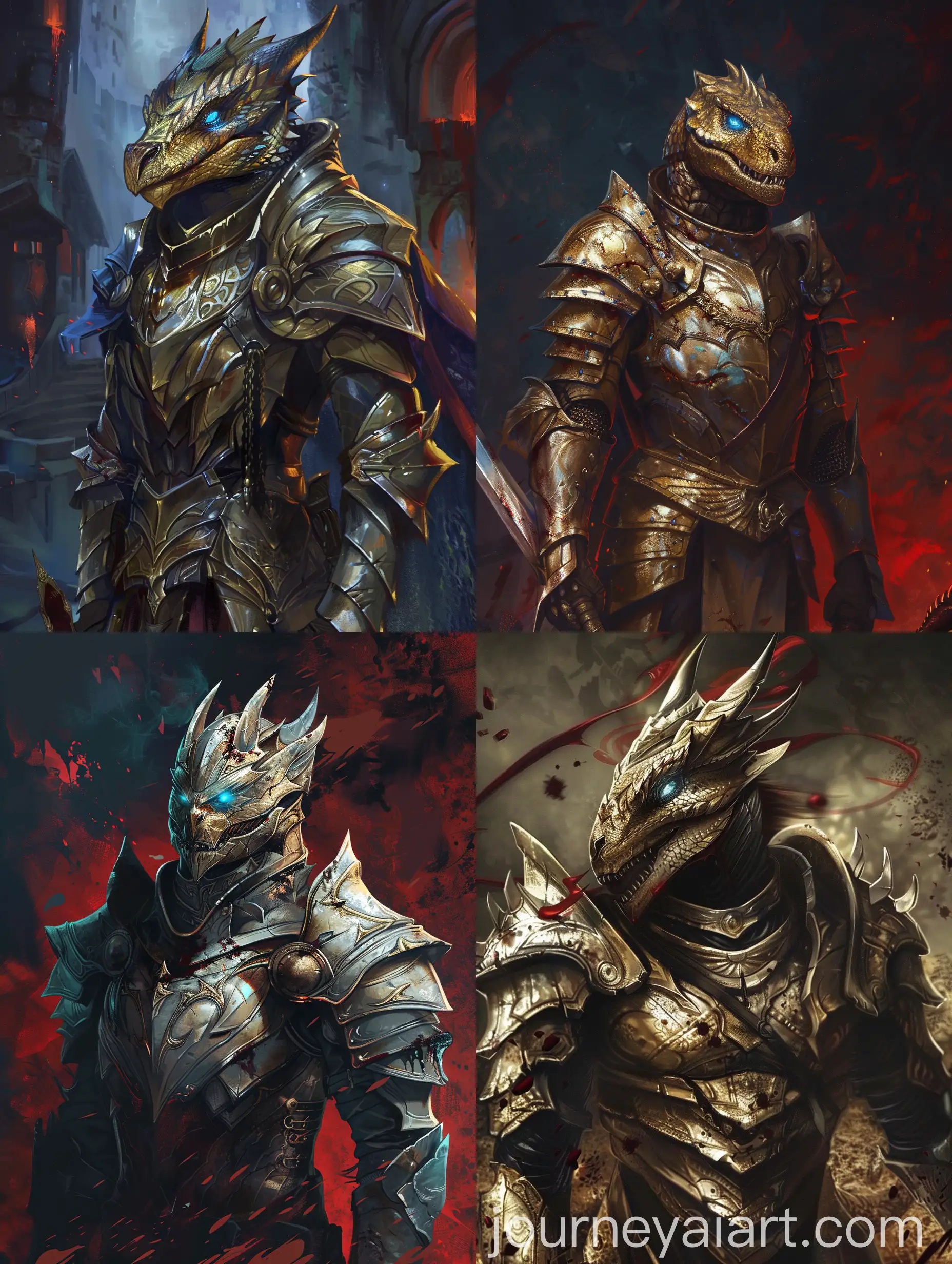 Silver-Armor-Dragonborn-Paladin-with-Azure-Eyes-in-Dark-and-Bloody-Background