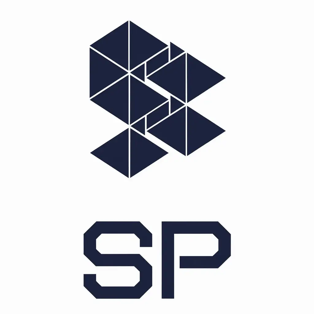 LOGO Design for SP Monogram with Navy Squares Minimalist Solid Design