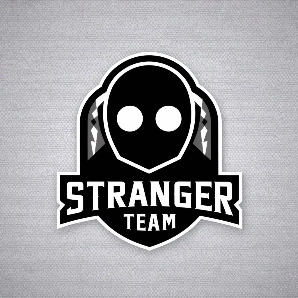 a vector logo design,with the text "Stranger Team", main symbol:NONAME,Minimalistic,be used in eSports industry,clear background