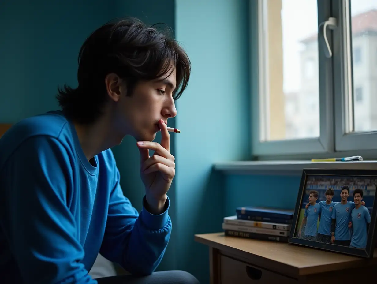 Young-Man-Sitting-by-the-Window-Smoking-in-a-Russian-Apartment