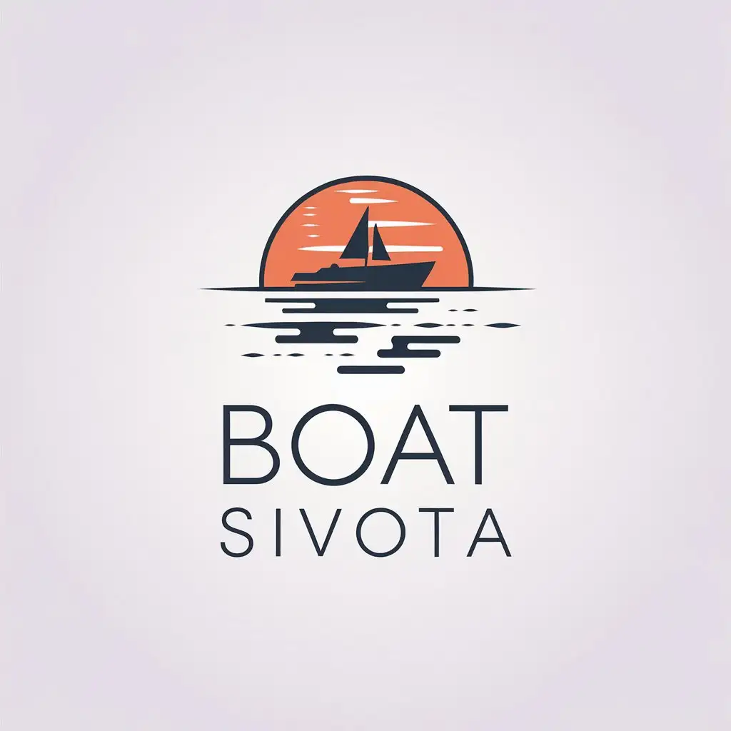 LOGO Design for Boat Sivota Sunset Minimalistic Design for Travel Industry with Clear Background