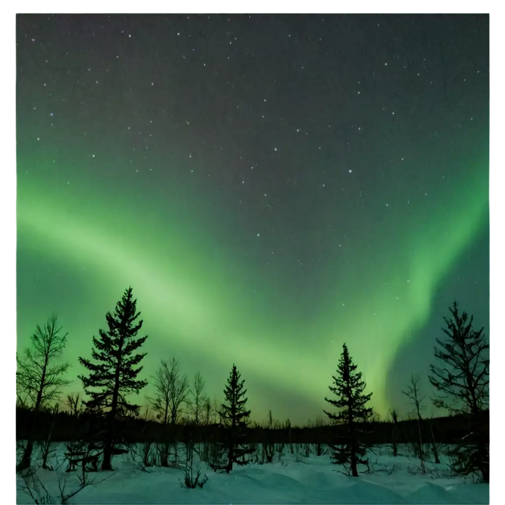 Northern-Lights-Snowy-Forest-Landscape-PNG-A-Vibrant-and-Colorful-View-of-Greenlands-Night-Sky