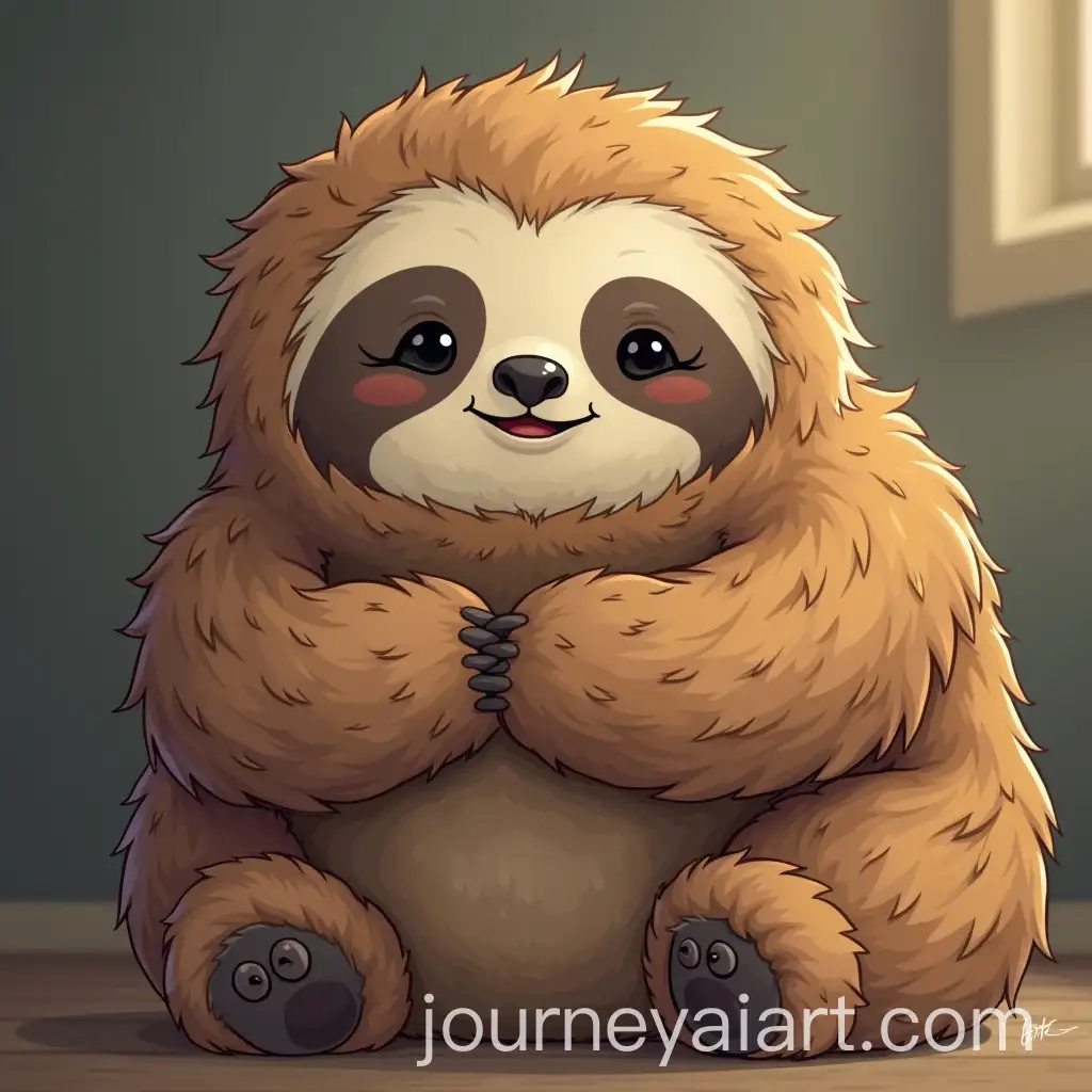 Cute-Big-Fat-Sloth-Hugging-for-Comfort