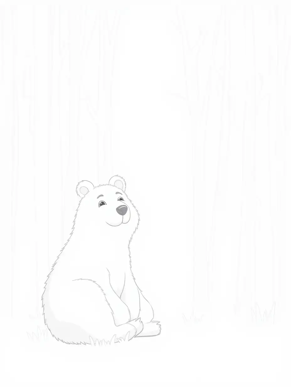 Realistic-and-Charming-3D-Illustration-of-a-Bear-in-a-Dreamy-Forest-Clearing