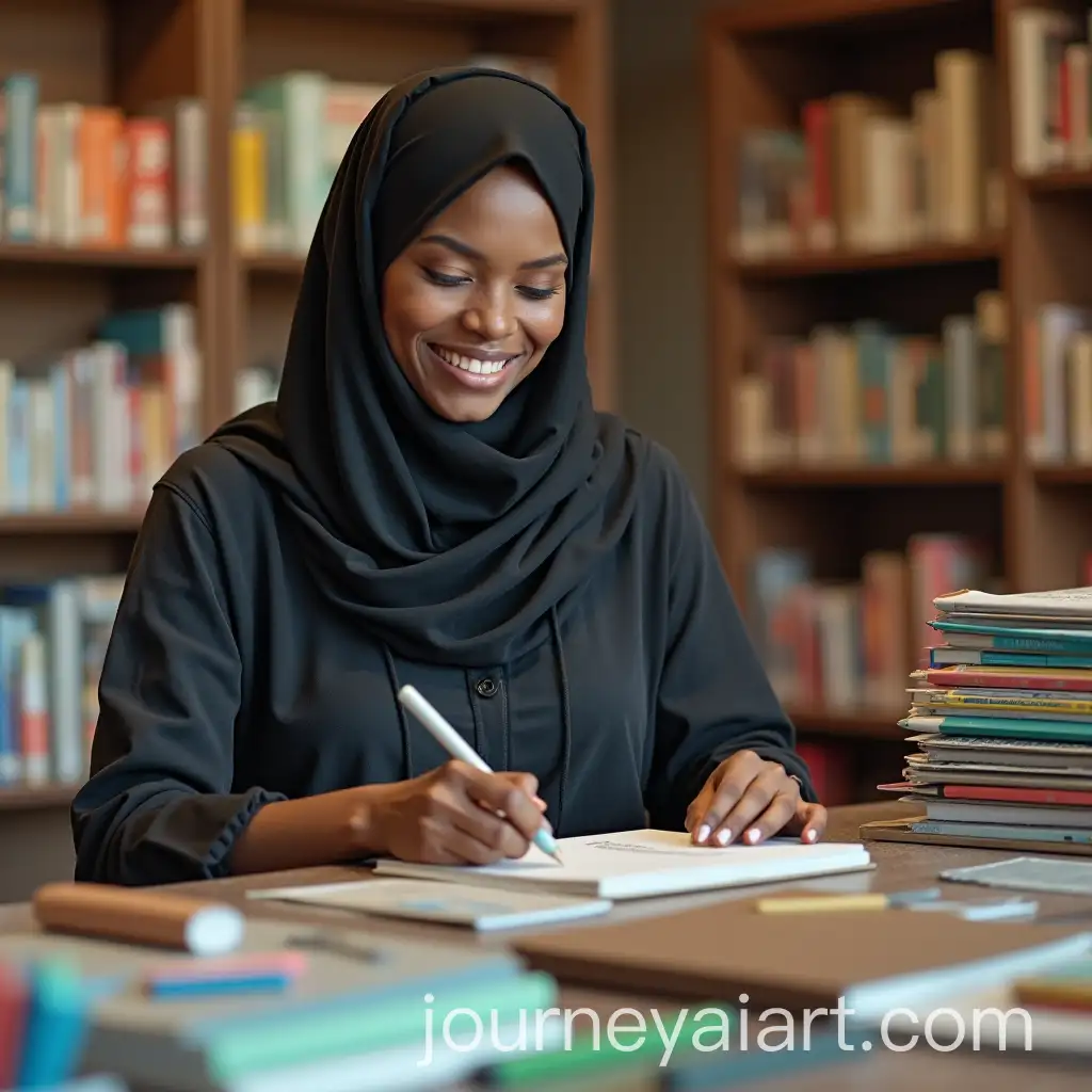 Black-Muslim-Woman-Selling-Stationery-in-a-Vibrant-Shop