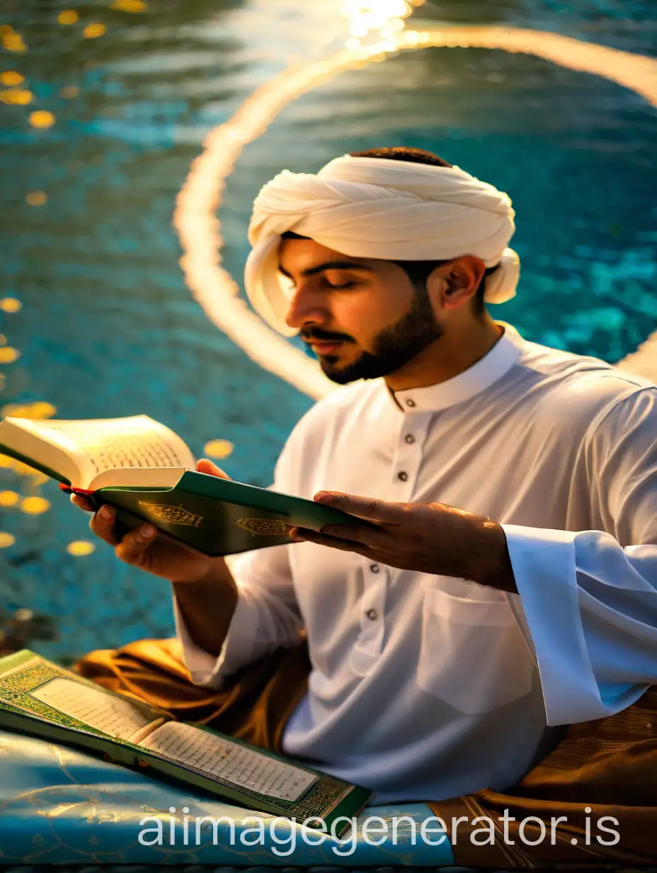 man reading quran