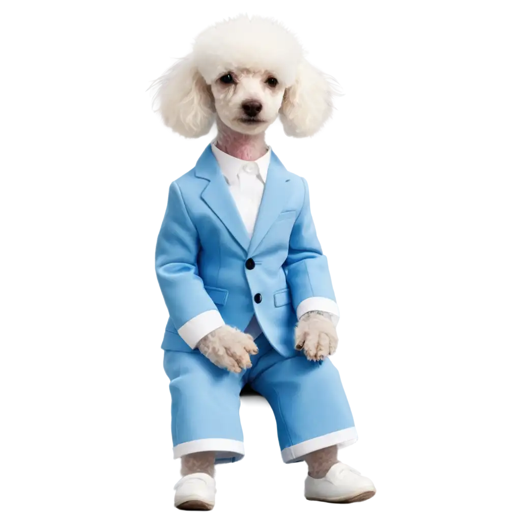 Meditating-White-Poodle-in-Sky-Blue-Suit-PNG-Image-for-Enhanced-Clarity