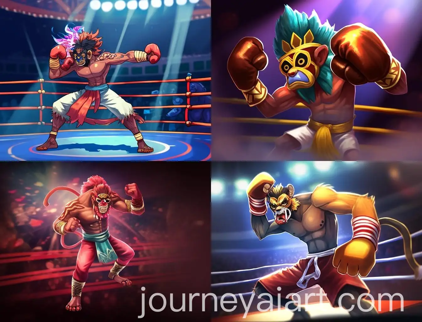 Indian-Fighter-Wearing-Monkey-Man-Mask-in-Fighting-Ring