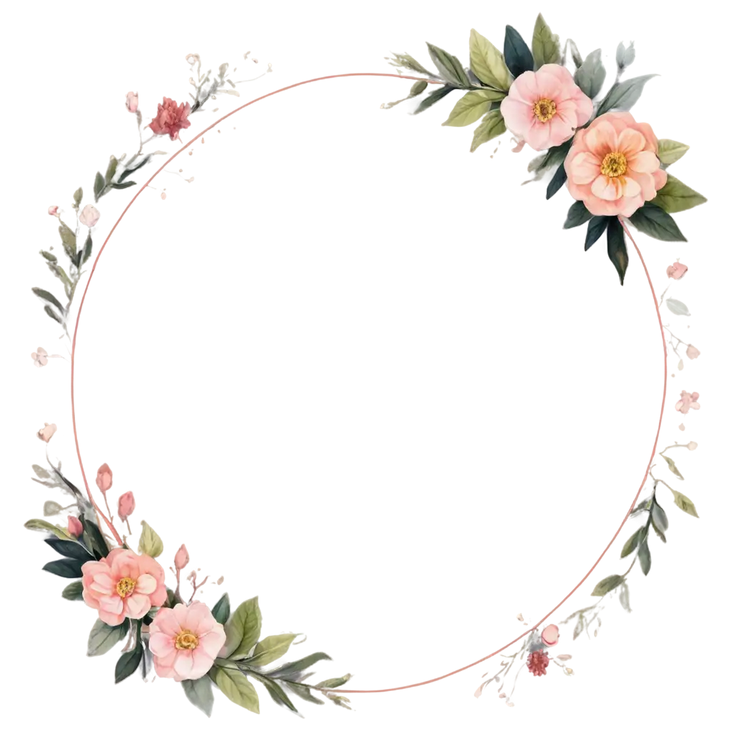 Round-Frame-PNG-with-Flower-Boundary-Perfect-for-Various-Creative-Uses