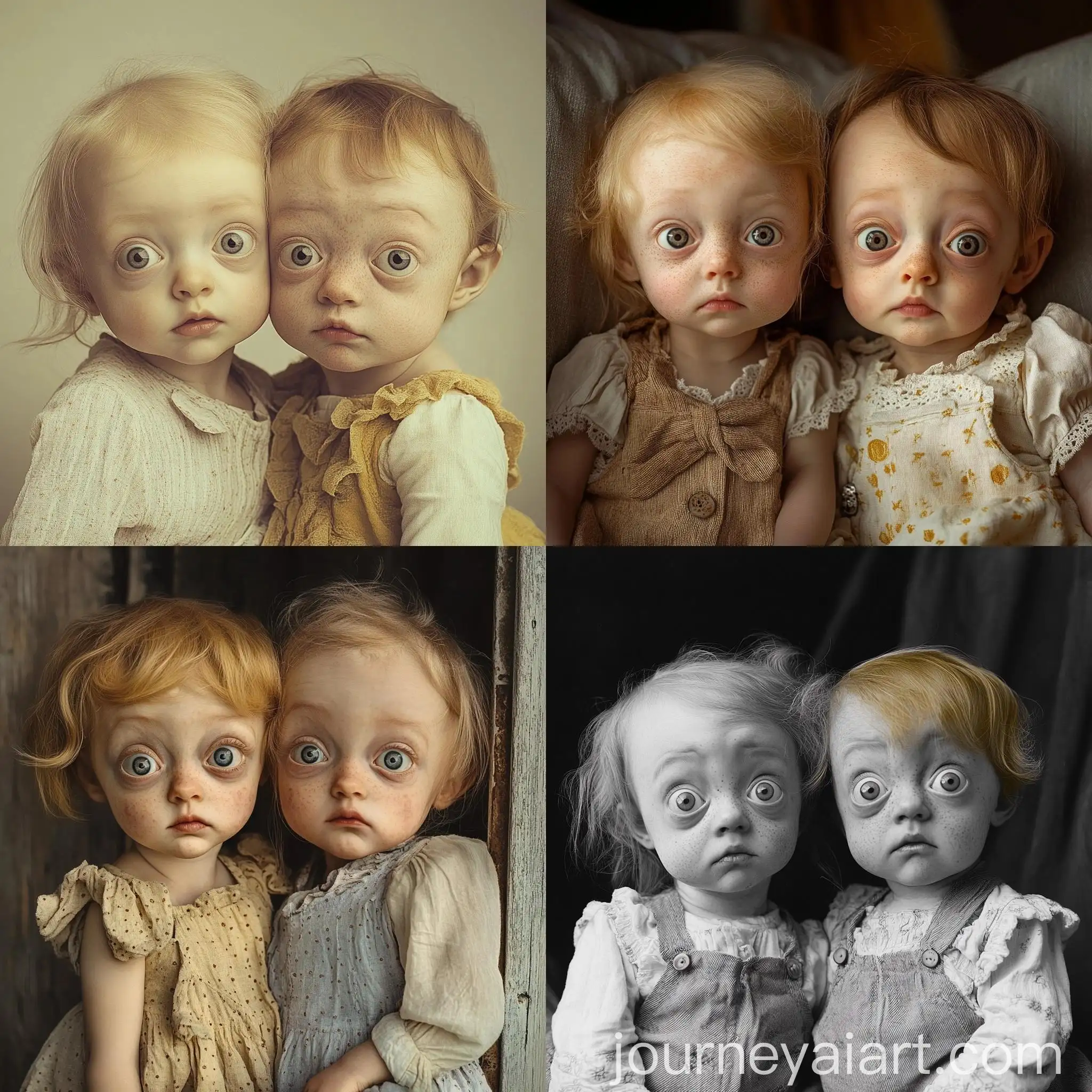 Charming-Twin-Kids-Embracing-in-a-Sunlit-Garden