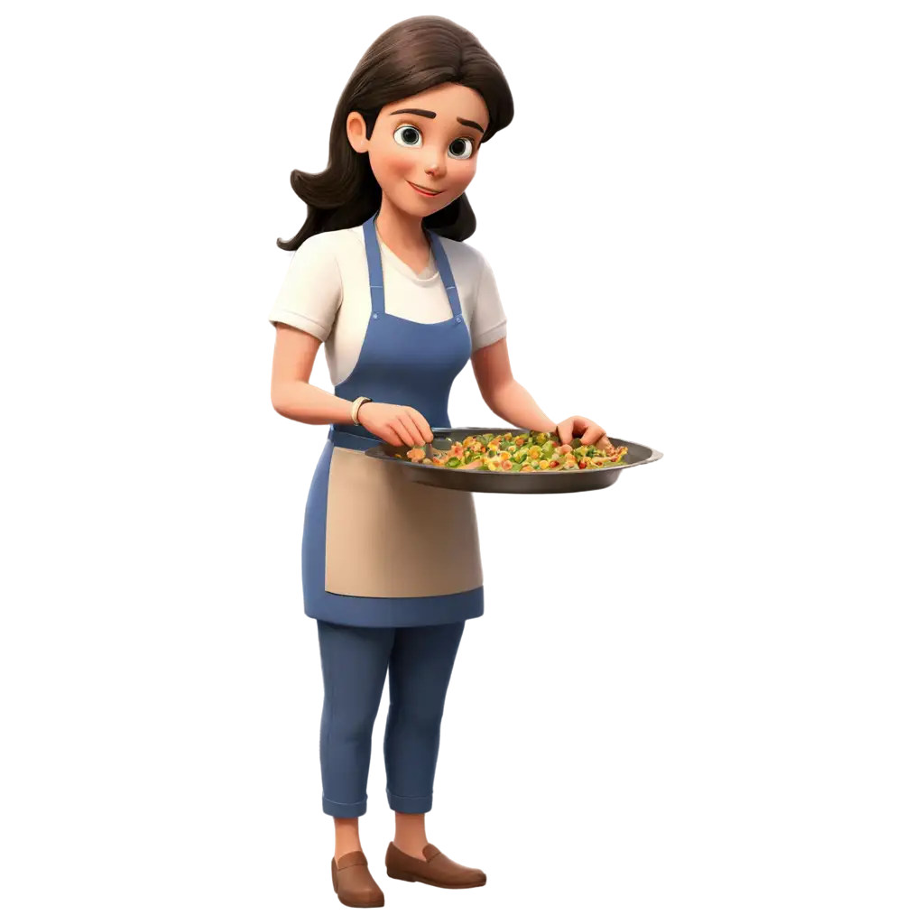 mother making food cartoon