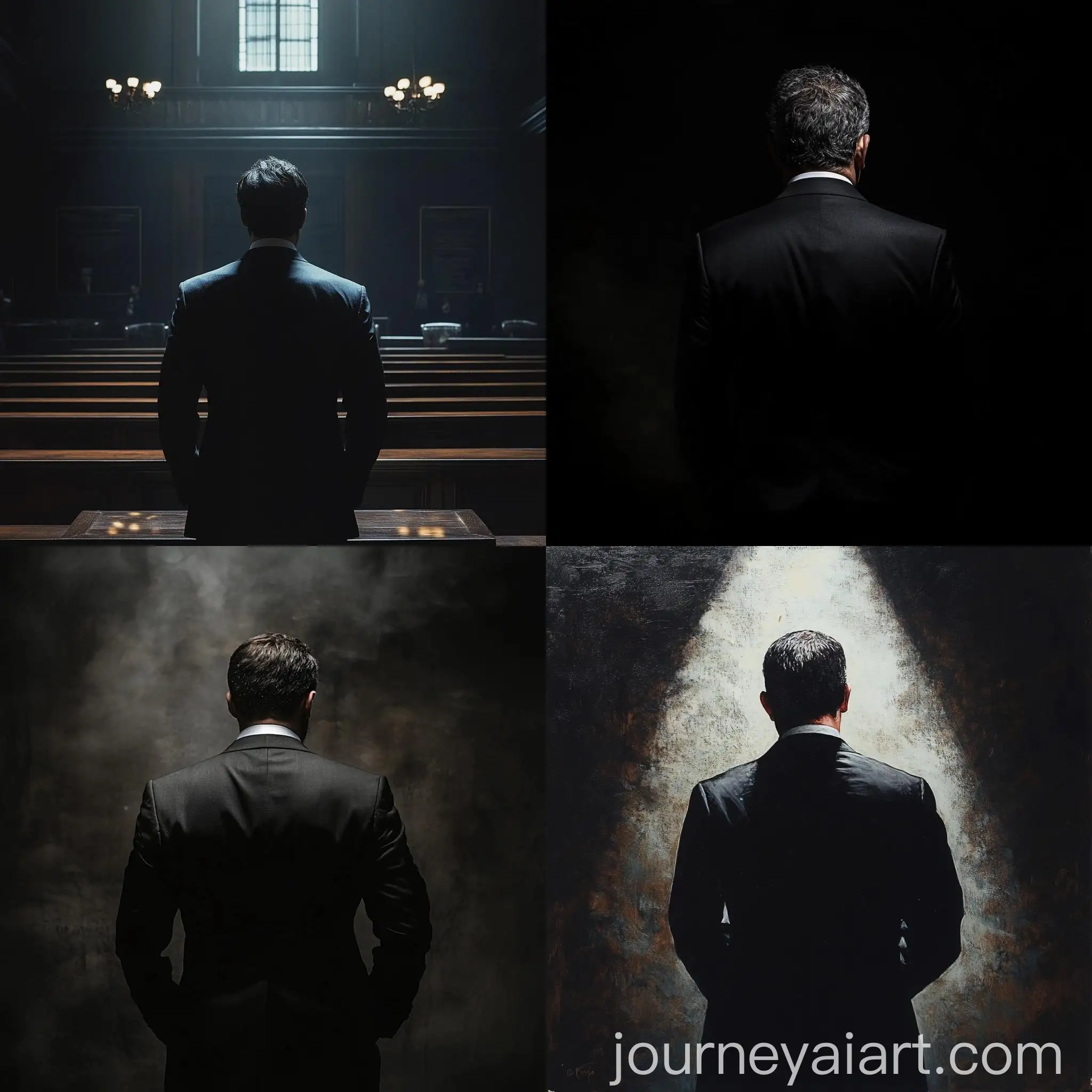 Criminal-Advocate-Standing-in-Darkness-Backside-View
