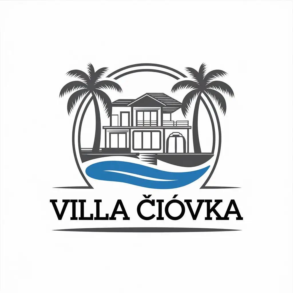 LOGO Design for Villa Ciovka Vector Beachfront Vacation Rental Villa Theme for Travel Industry