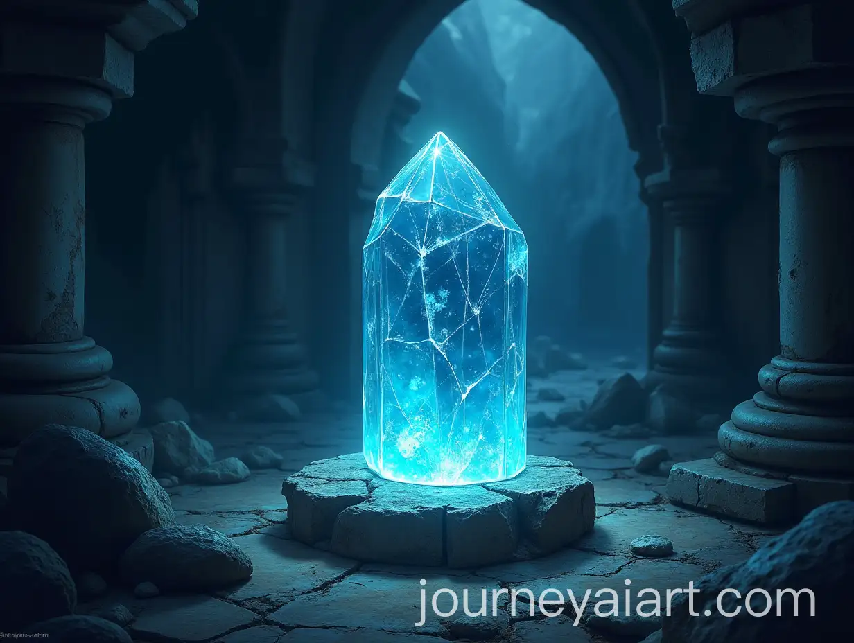 Main-Menu-of-RPG-Maker-MZ-Game-Les-chos-dElyndra-with-Fantasy-Medieval-Background-and-Crystal-in-Abandoned-Temple