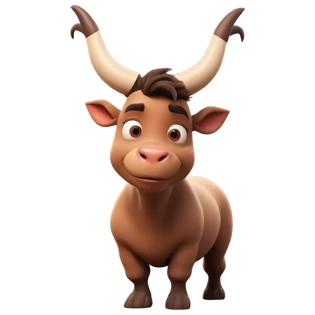 Cute-Animated-Cartoon-Bull-Walking-Blinking-Eyes-Moving-Tail-PNG-Image-for-Digital-Creations