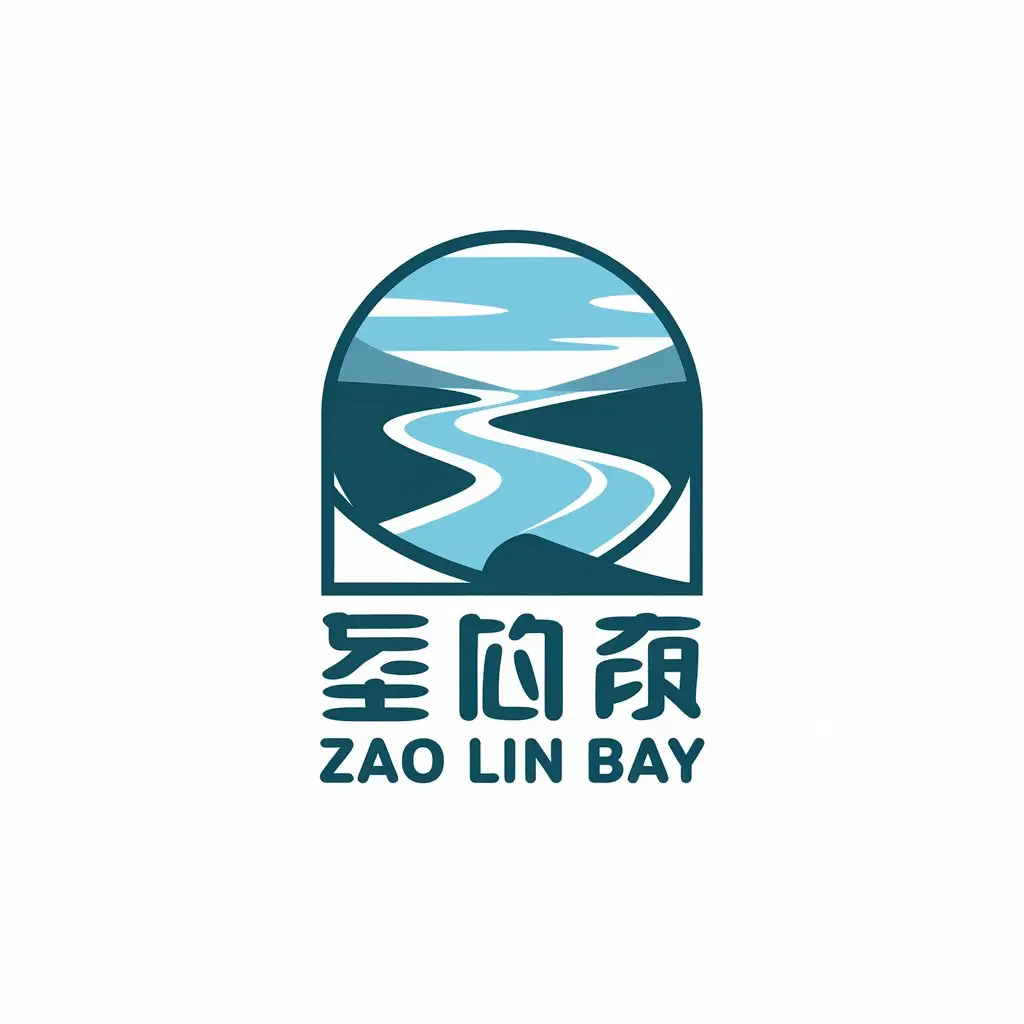 a vector logo design,with the text "Zao Lin Bay", main symbol:user_prompt: river bay t Contributor Zone,Moderate,clear background