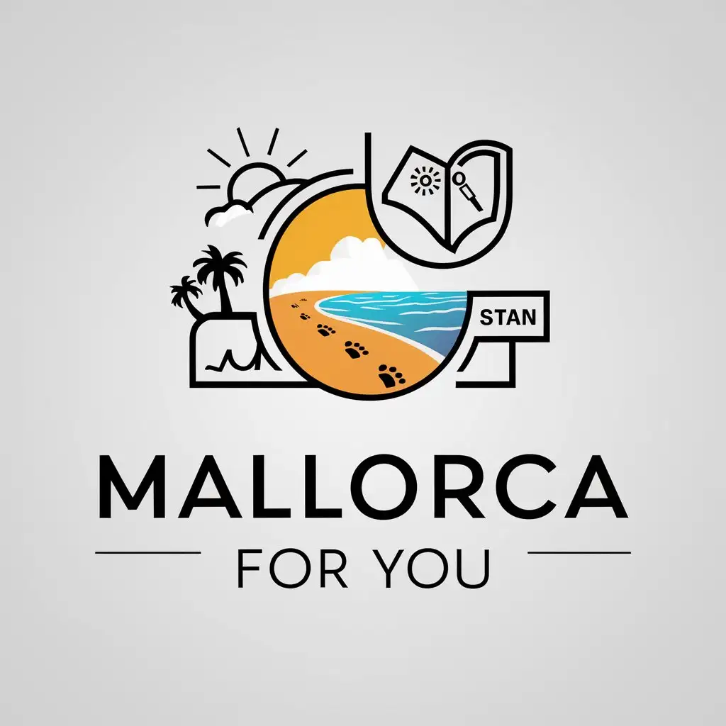 LOGO Design for Mallorca For You Beach Vacation and Travel Tips Theme