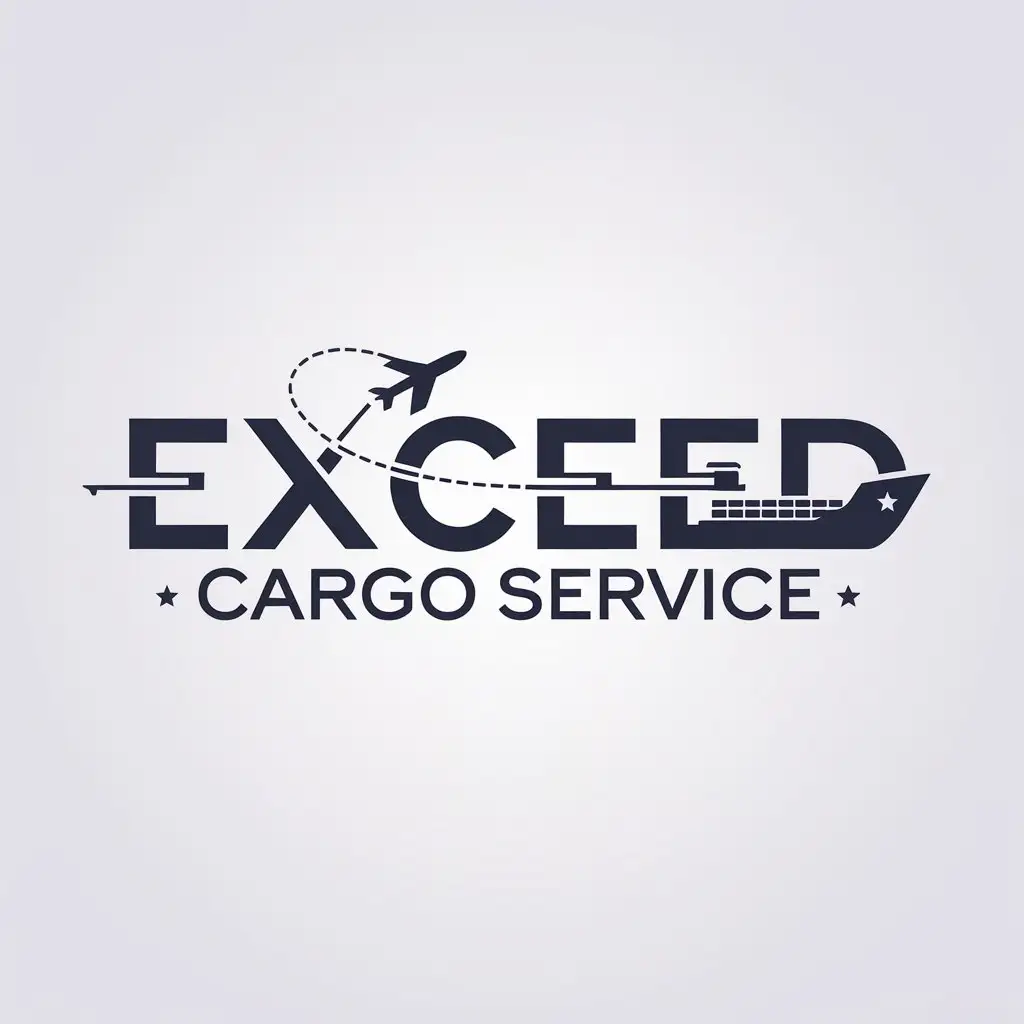 LOGO Design for Exceed Cargo Service Minimalistic Vector Design for Travel Industry