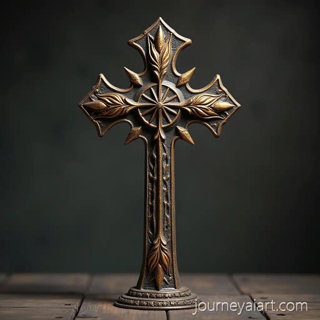 OrGothic-Wheat-Thorn-Crossnate-Gothic-Cross-Metal-Frame-Made-of-Wheat-Spike-Thorns