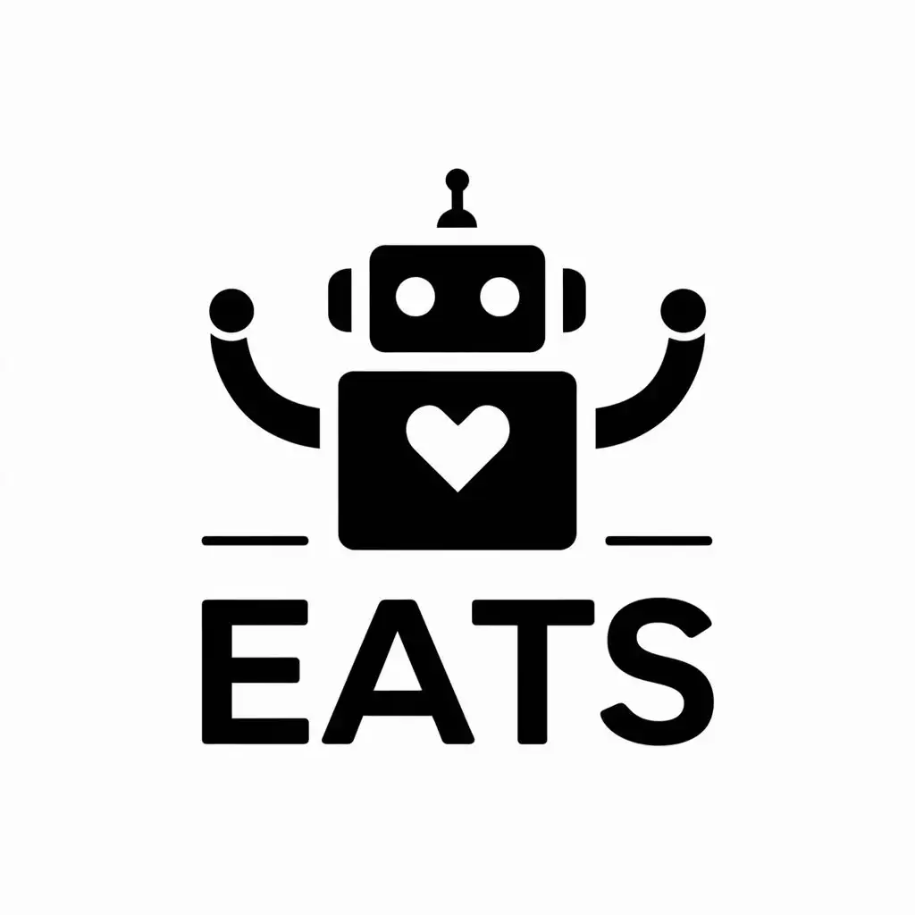 a vector logo design,with the text "eats", main symbol:robot,Minimalistic,be used in Internet industry,clear background